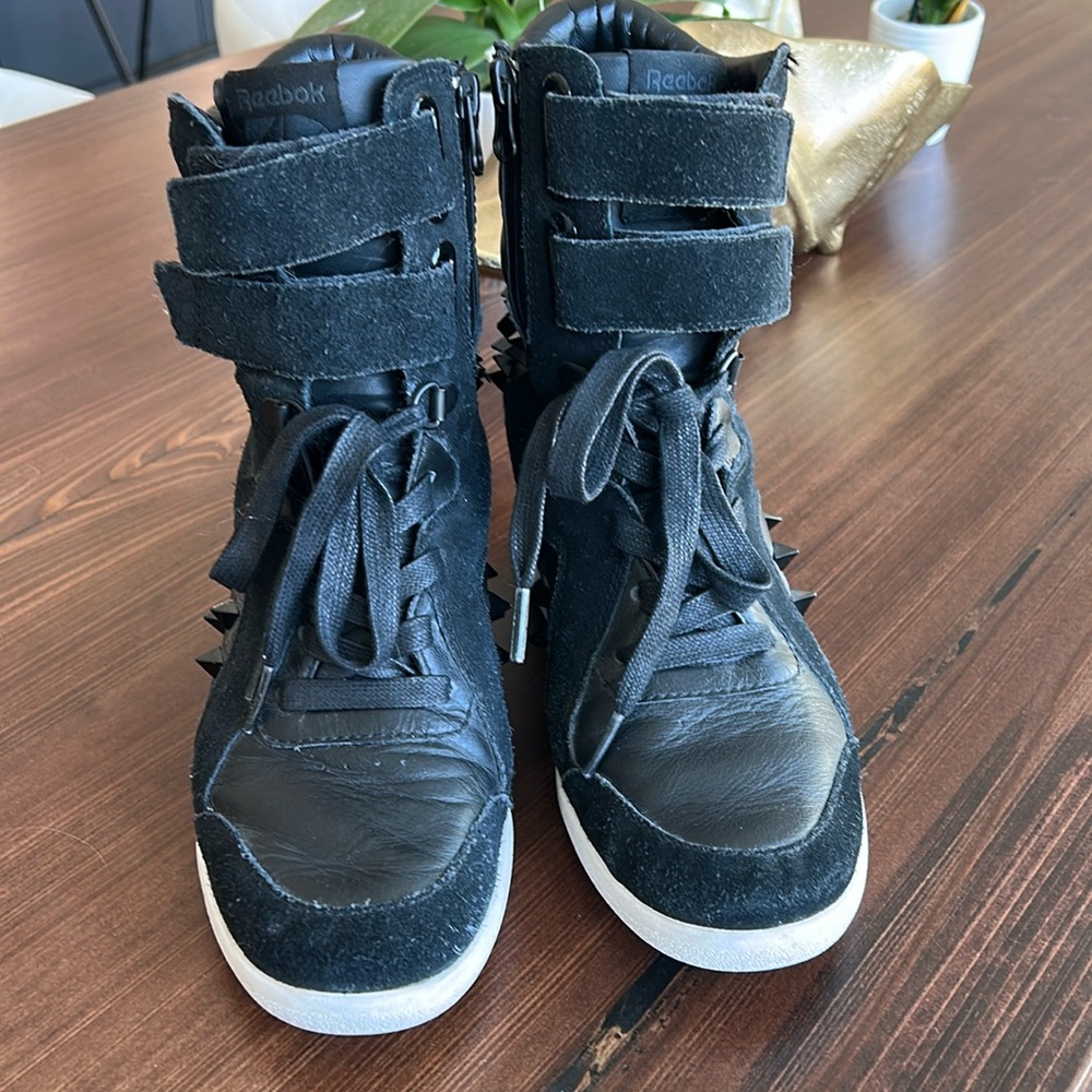 Reebok Alicia Keys Studded Wedge Sneakers in Black